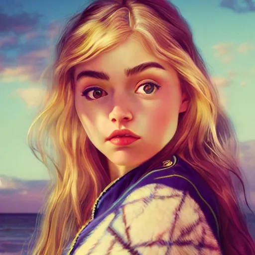 Prompt: a beautiful scenic photo of a beautiful young girl that looks like imogen poots by artgerm and wlop and wes anderson and spike jonze