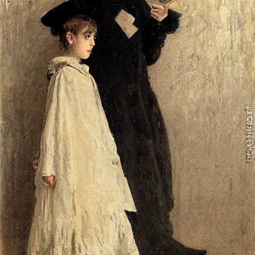 Prompt: portrait of a ghost by alfred stevens