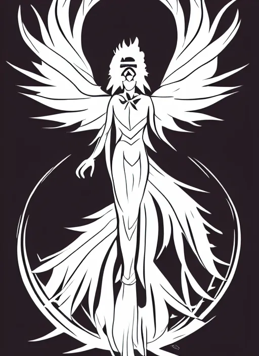 Prompt: white phoenix on salt mountain simple background simplified design geometric graphic design Jermaine rogers style