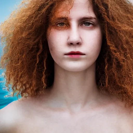 a pale woman in water up to her shoulders, hair | Stable Diffusion ...