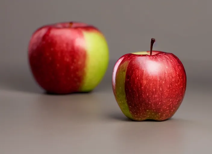 Image similar to photo still of an apple with human teeth, 8 k, studio lighting bright ambient lighting key light, 8 5 mm f 1. 8