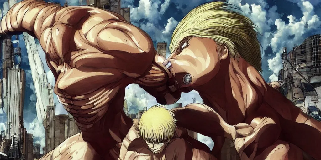 prompthunt: “ donald trump as an ugly titan, attack on titan