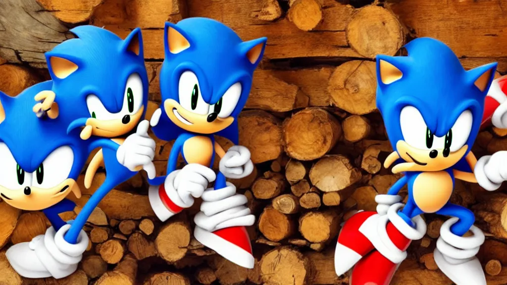 Prompt: A wholesome lively desktop background involving Sonic and his friends in a log cabin, surrounding a fire, sitting on a rug, talking and laughing, 4k, 8k, unrealengine, beautiful, amazing.