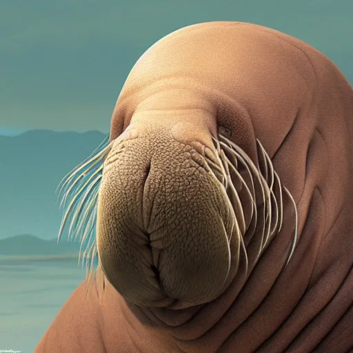 Image similar to if a walrus were human, photorealistic 4K.