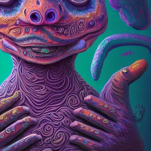 Prompt: An extremely psychedelic portrait of a toad, surreal, LSD, face, detailed, intricate, elegant, lithe, highly detailed, digital painting, artstation, concept art, smooth, sharp focus, illustration