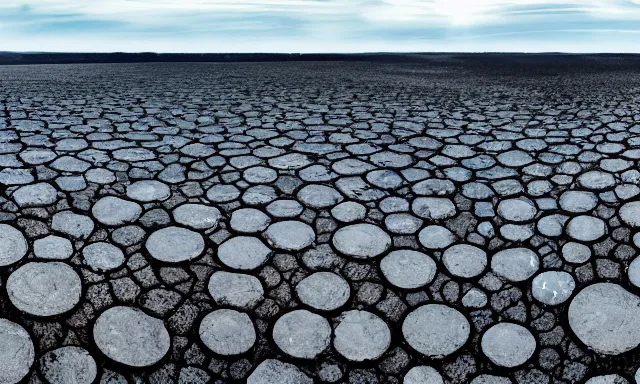 Prompt: beautiful panorama of many magnificent big upside-down raindrops in a perfect cloudless blue sky above a dried up river, desolate land, dead trees, blue sky, hot and sunny highly-detailed, elegant, dramatic lighting, artstation, 4k, cinematic landscape, masterpiece photograph by Elisabeth Gadd, National Geographic