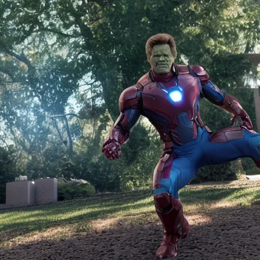 Prompt: Avengers Endgame (2019) played by Betty White as the HULK, action sequence, action shot, fluid, kinetic, frenetic, grandmotherly, 8K, 4K, action shot, movie still, cinematic