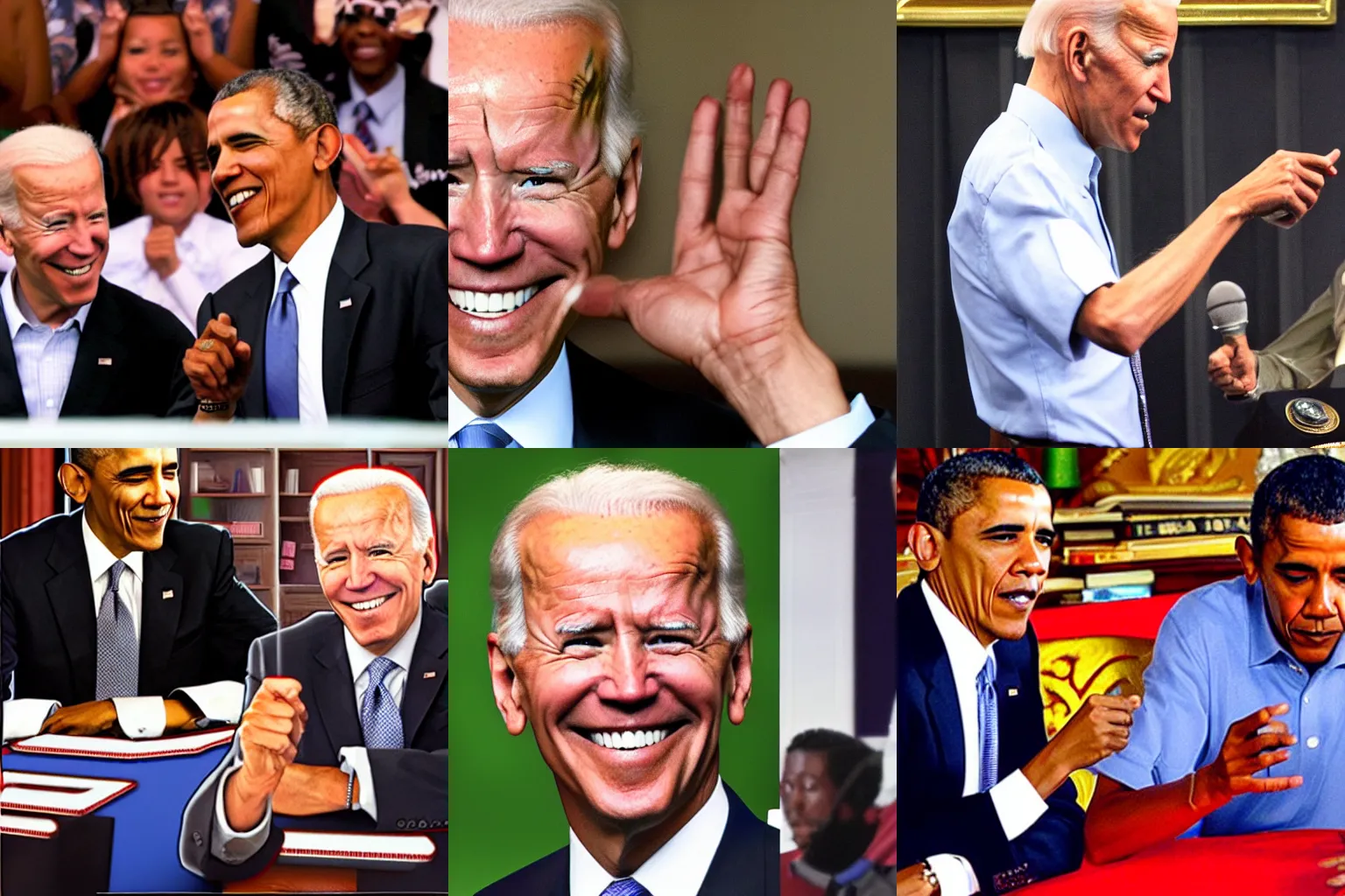 Prompt: Barack Obama plays Joe Biden in Yu-Gi-Oh