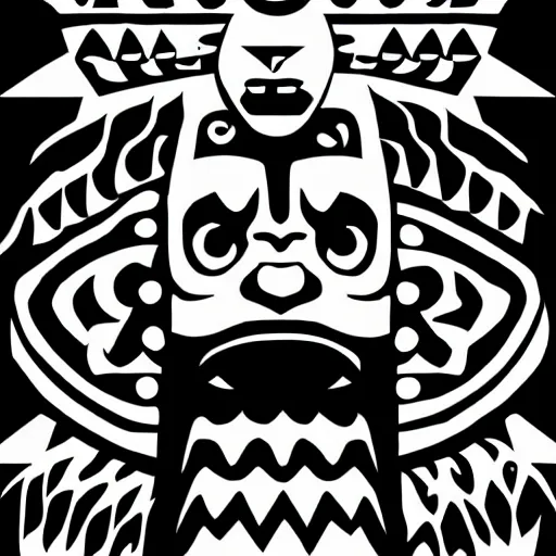 Image similar to totem pile by Jeremy Fish. Inspired by mrjeremyfish on instagram. Black and white duotone ink drawing. Flawless quality logo graphic design