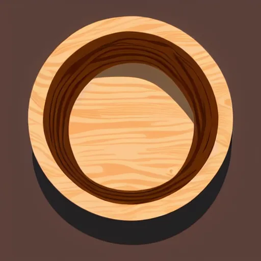 Image similar to lathe inside wooden bowl, vector art, simple