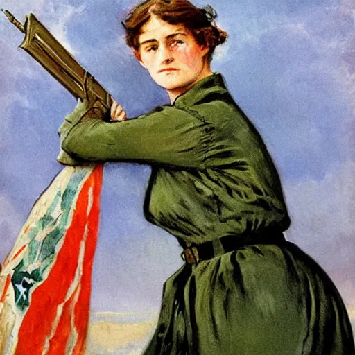 Image similar to ww 1 action heroine by alfred stevens