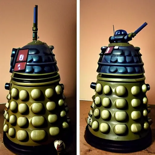 Image similar to dalek painted like a zaku ii