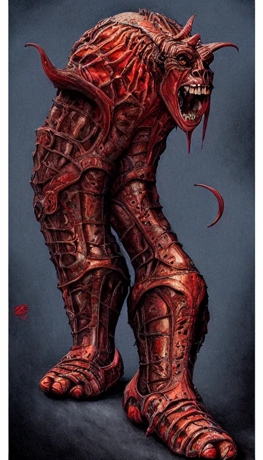 Prompt: portrait of the devil wearing toe shoes ( vibram five fingers ), digital art, technicolor, grim - lighting, high - contrast, intricate, elegant, highly detailed, centered, digital painting, artstation, concept art, smooth, sharp focus, illustration, artgerm, weta digital, john howe