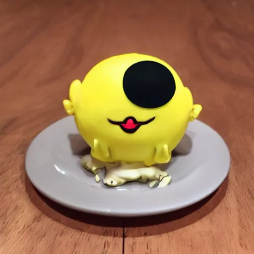 Image similar to a terrified lemon, kawaii