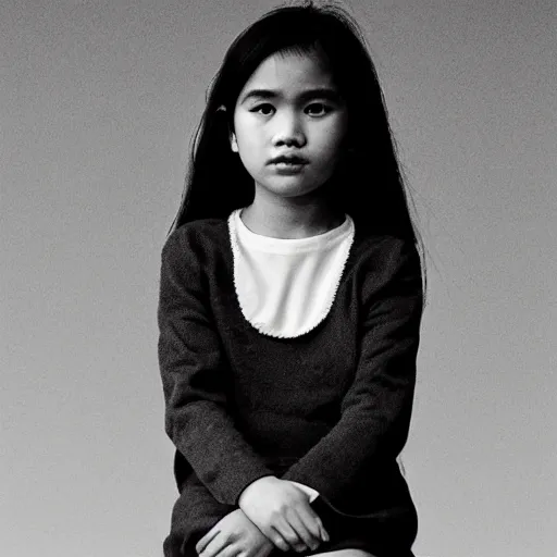 Image similar to A Filipino girl dressed as Morrissey, portrait, by Peter Lindbergh