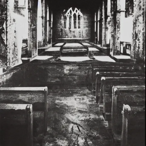 Image similar to picture of a complex!!! cronenbergian disgusting and montruous creature!!! inside of an ( ( ( ( old wooden church ) ) ) ) in! ouisiana!, dark and intricate photograph by diane arbus,! southern gothic!