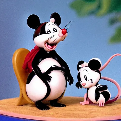 Image similar to jerry the mouse is riding a panda, cartoon tom and jerry series