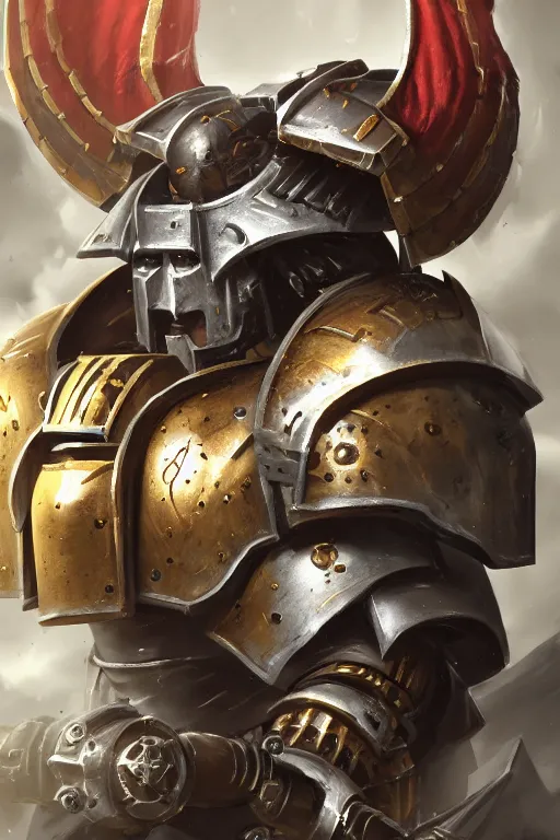 Image similar to armor portrait heros warhammer 4 0 k horus heresy fanart - the primarchs emperor by johannes helgeson animated with vfx concept artist & illustrator global illumination ray tracing hdr fanart arstation zbrush central hardmesh 8 k octane renderer comics stylized