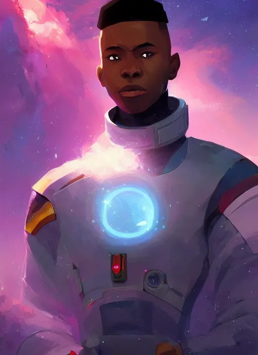 Prompt: space soldier, handsome black male character in front of exploding nebulae, 2d game fanart behance hd by Jesper Ejsing, by RHADS, Makoto Shinkai and Lois van baarle, ilya kuvshinov, rossdraws global illumination