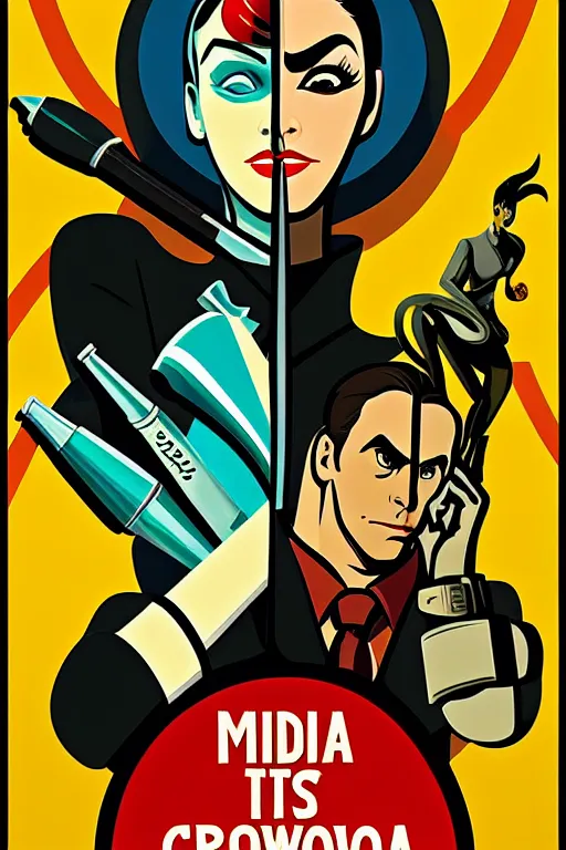 Image similar to propaganda poster of middle world. pop art, pixel, bioshock art style, gta chinatown art style, dynamic proportional, dynamic composition, face features, body features, ultra realistic art, digital painting, concept art, smooth, sharp focus, illustration, intricate, without duplication, elegant, confident posse, art by artgerm and richard hamilton and mimmo rottela