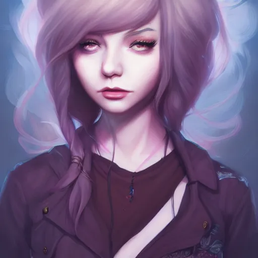 Image similar to a portrait of a beautiful emo girl, art by lois van baarle and loish and ross tran and rossdraws and sam yang and samdoesarts and artgerm, digital art, highly detailed, intricate, sharp focus, Trending on Artstation HQ, deviantart, unreal engine 5, 4K UHD image