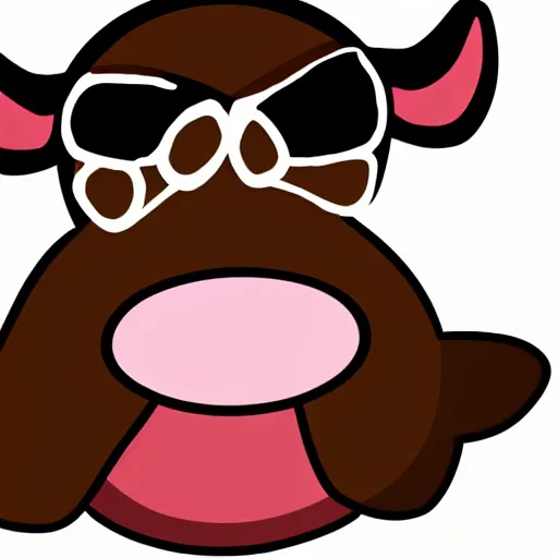 Prompt: a chocolate milk cow wearing sunglasses, vector, pixta. jp