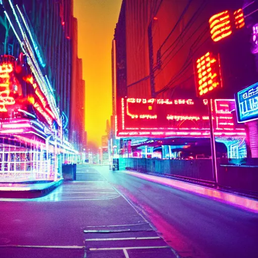 Image similar to photo futuristic city of neon lights, cinestill, 800t, 35mm, full-HD