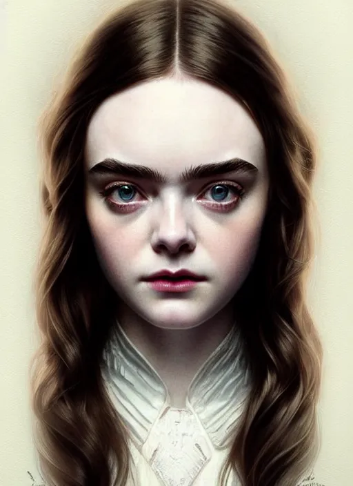 Image similar to symmetry!! portrait of elle fanning, lily collins, anya - taylor joy in prey, horror, fashion, dark!! intricate, elegant, highly detailed, digital painting, artstation, concept art, smooth, sharp focus, illustration, art by artgerm and greg rutkowski and alphonse mucha