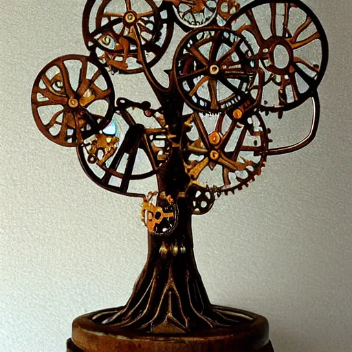 Image similar to steampunk tree