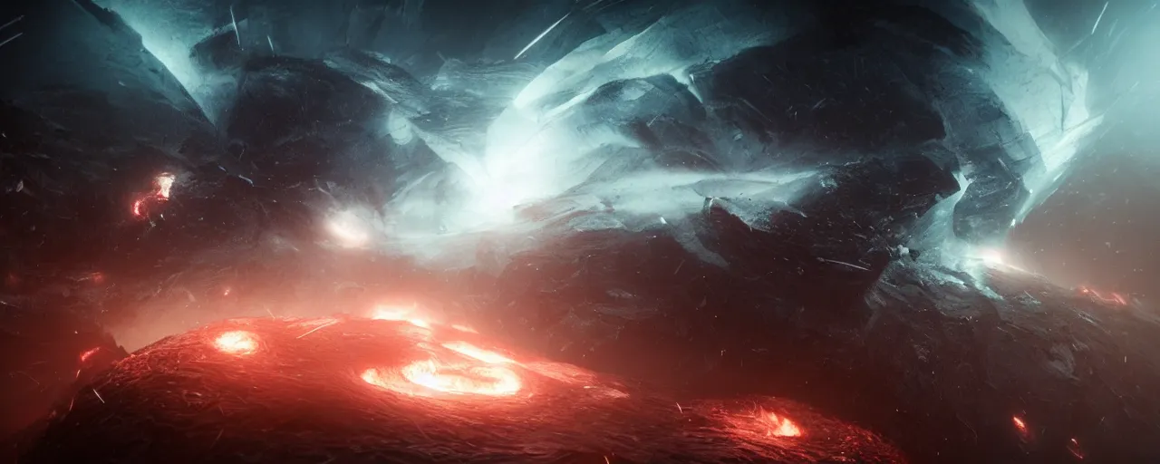 Prompt: a dark epic swirling galaxy, dark scifi, unreal engine, octane render, volumetric lighting