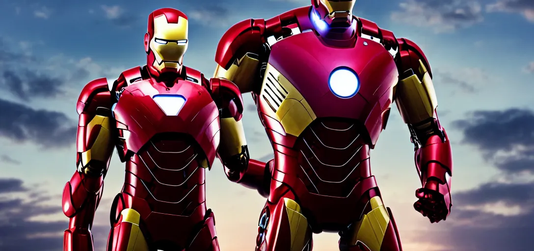 Image similar to a very high resolution image of ironman. from an episode of the office. photorealistic, photography