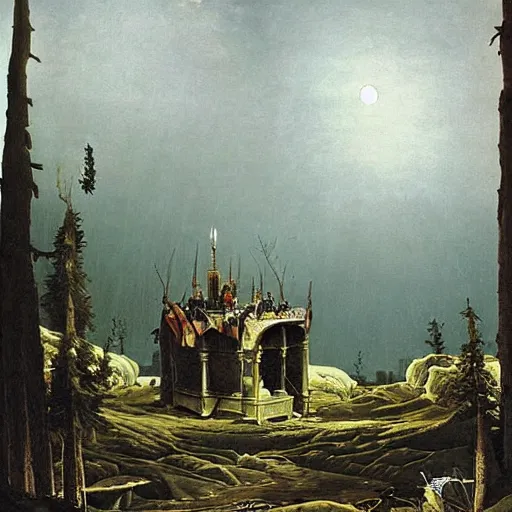 Prompt: having a cool party birthday party, painting by casper david friedrich, highly detailed