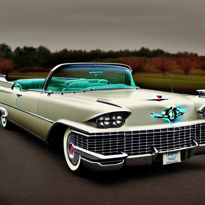 Prompt: hyper realistic, high detail photo of 1 9 5 9 cadillac eldorado, beautiful, dreary lighting