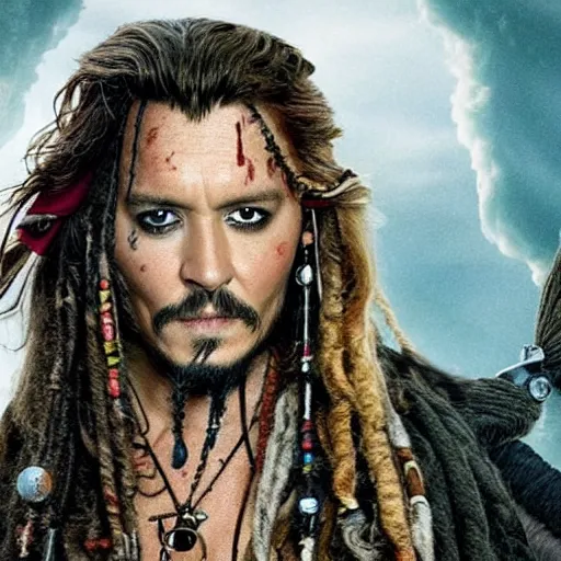 Image similar to tom hiddlestone replacing johnny depp in the lead role in pirates of the caribbean ( 2 0 2 4 ), movie poster