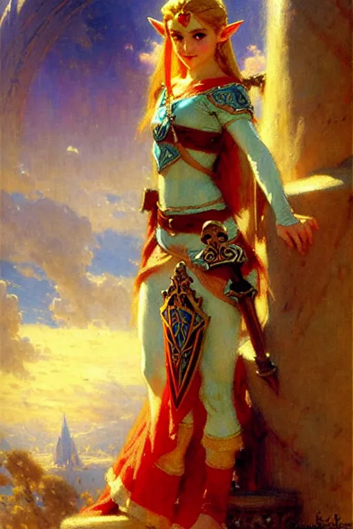 Image similar to princess zelda by gaston bussiere