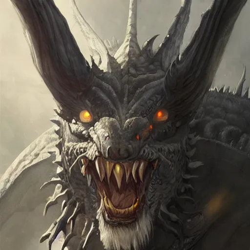 Prompt: a portrait of a grey old ,dragon! man, dragon!, dragon!, dragon!, dragon!, dragon!,dragon!, dragon!, dragon!, dragon!, dragon!,dragon!, dragon!, dragon!, dragon!, horns!, werewolf, epic fantasy art by Greg Rutkowski