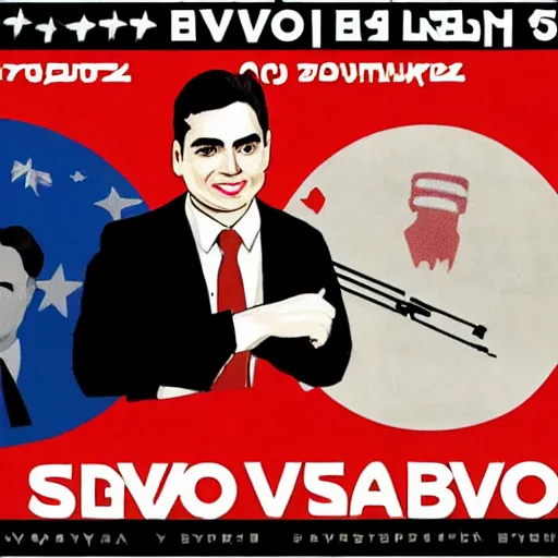 Prompt: ben shapiro Soviet poster