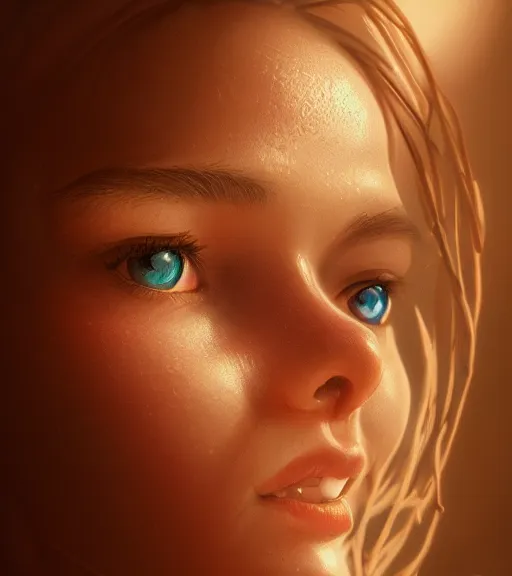 Image similar to highly detailed macro shot of a human portrait of a rose, unreal engine, loish, rhads, makoto shinkai and tom bagshaw, reflective global illumination, god rays, detailed and intricate environment