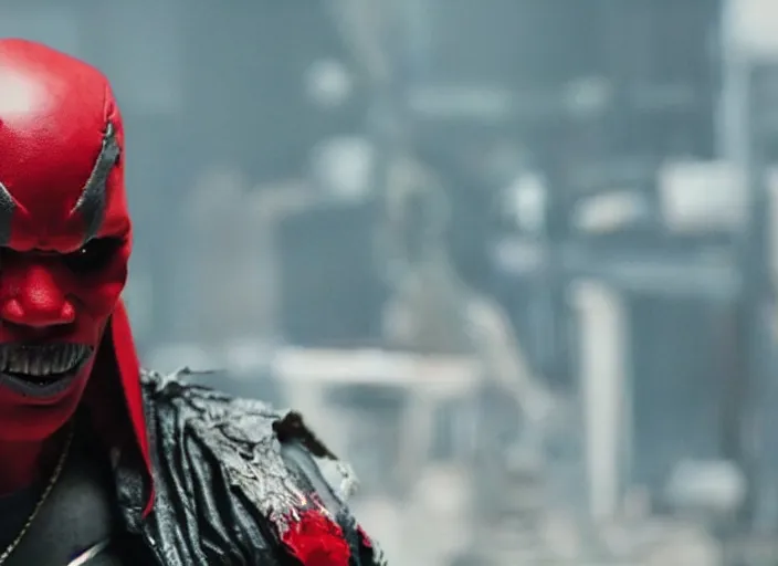 Image similar to film still of jamie foxx as spawn in the new spawn movie, 8 k