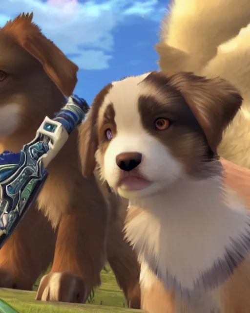 Image similar to australian shepherd with noah in xenoblade chronicles