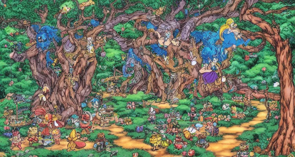 Image similar to Enchanted and magic forest, by Akira Toriyama