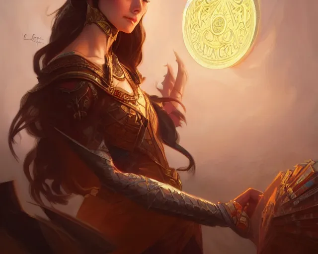 Image similar to wanda powers, deep focus, d & d, fantasy, intricate, elegant, highly detailed, digital painting, artstation, concept art, matte, sharp focus, illustration, hearthstone, art by artgerm and greg rutkowski and alphonse mucha