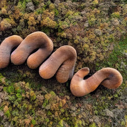 Prompt: photo of the earth covered in giant slugs