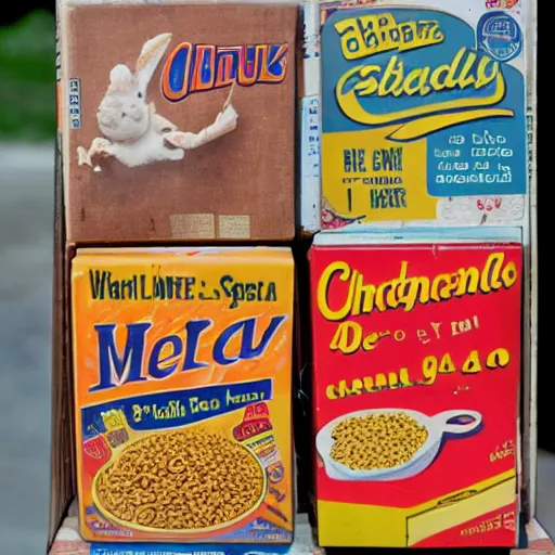 Image similar to photograph of a cereal box from 1 9 7 0 s