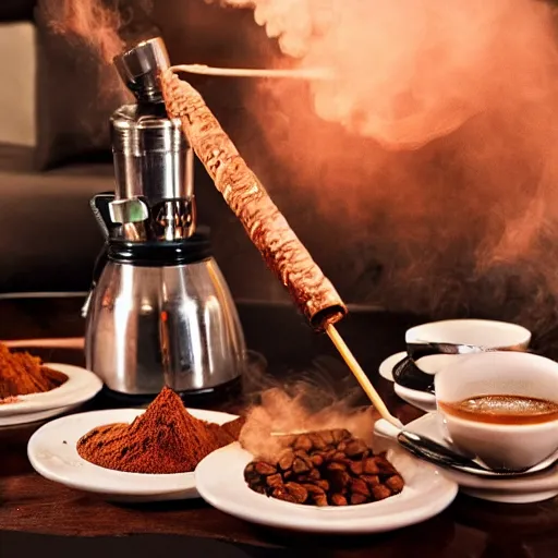 Image similar to hookah, shisha with coffee in the coffeehouse, arstation