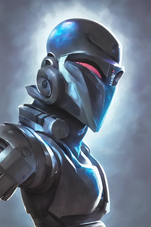 Image similar to epic mask helmet robot ninja portrait stylized as fornite style game design fanart by concept artist gervasio canda, behance hd by jesper ejsing, by rhads, makoto shinkai and lois van baarle, ilya kuvshinov, rossdraws global illumination radiating a glowing aura global illumination ray tracing hdr render in unreal engine 5