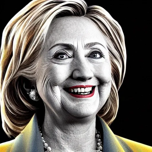Image similar to detailed portrait of hillary clinton, over nine thousand hours in mspaint
