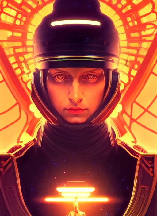 Image similar to symmetry!! portrait of napoleon bonaparte, sci - fi, tech wear, glowing lights!! intricate, elegant, highly detailed, digital painting, artstation, concept art, smooth, sharp focus, illustration, art by artgerm and greg rutkowski and alphonse mucha