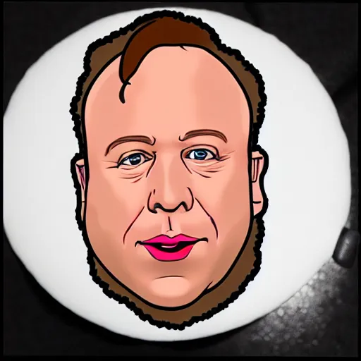 Image similar to alex jones as a cupcake, detailed