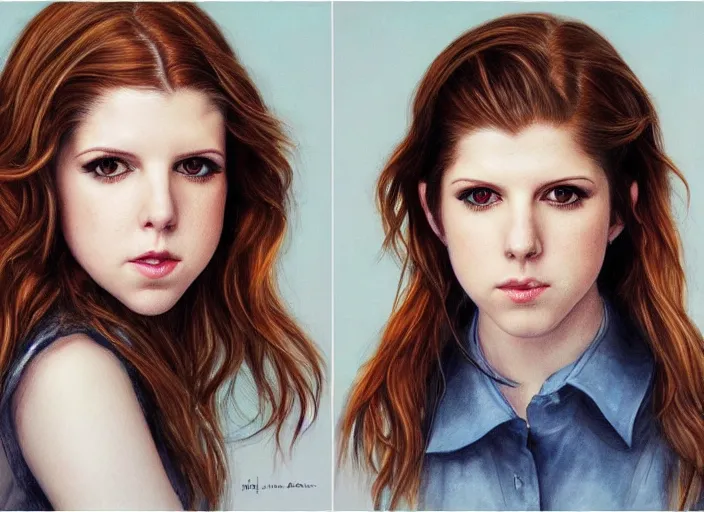 Image similar to a highly detailed beautiful portrait anna kendrick, james gurney, james jean